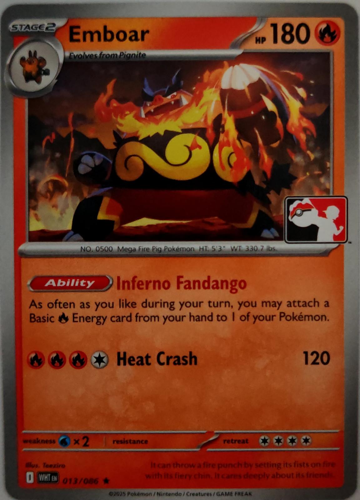 Emboar - 013/086 - - PRIZE PACK SERIES CARDS - Pokemon - Rare | AA41-1