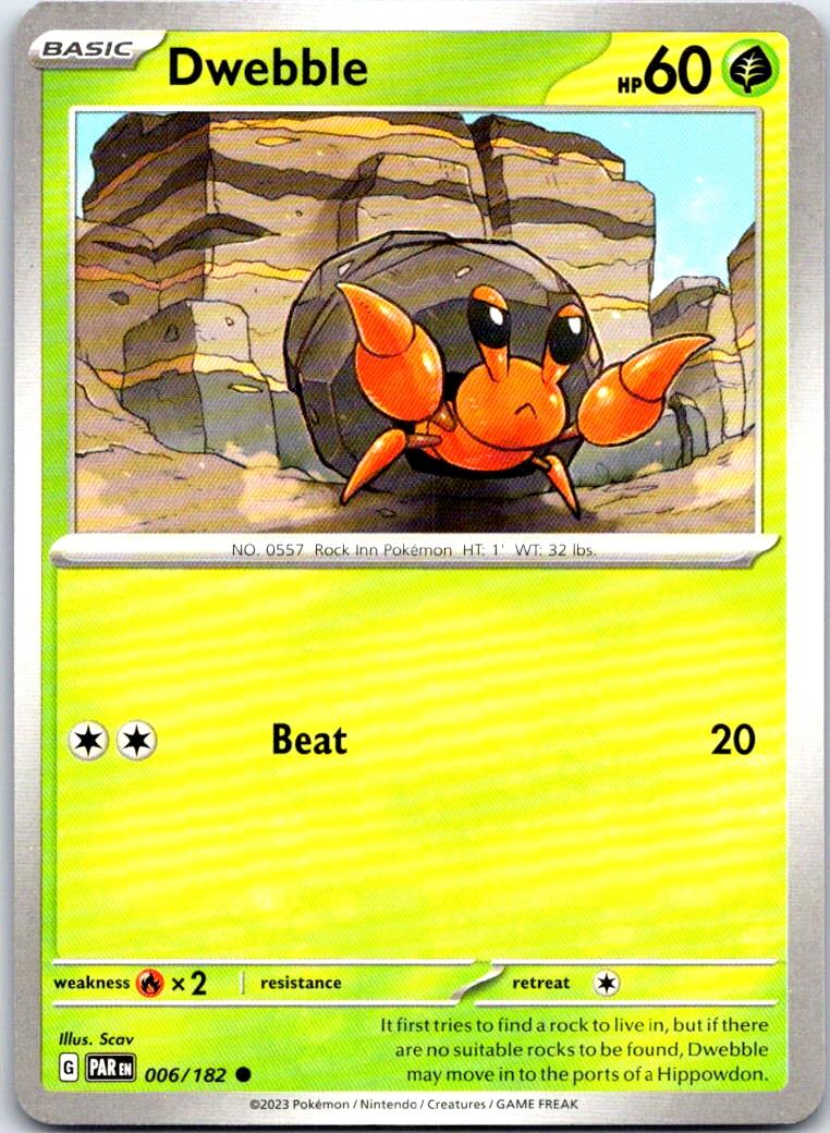 Dwebble - 006/182 - - PARADOX RIFT - Pokemon - Common | AB27-9