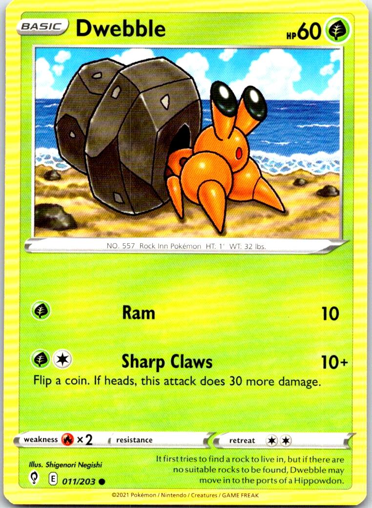 Dwebble - 011/203 - - EVOLVING SKIES - Pokemon - Common | AB37-41