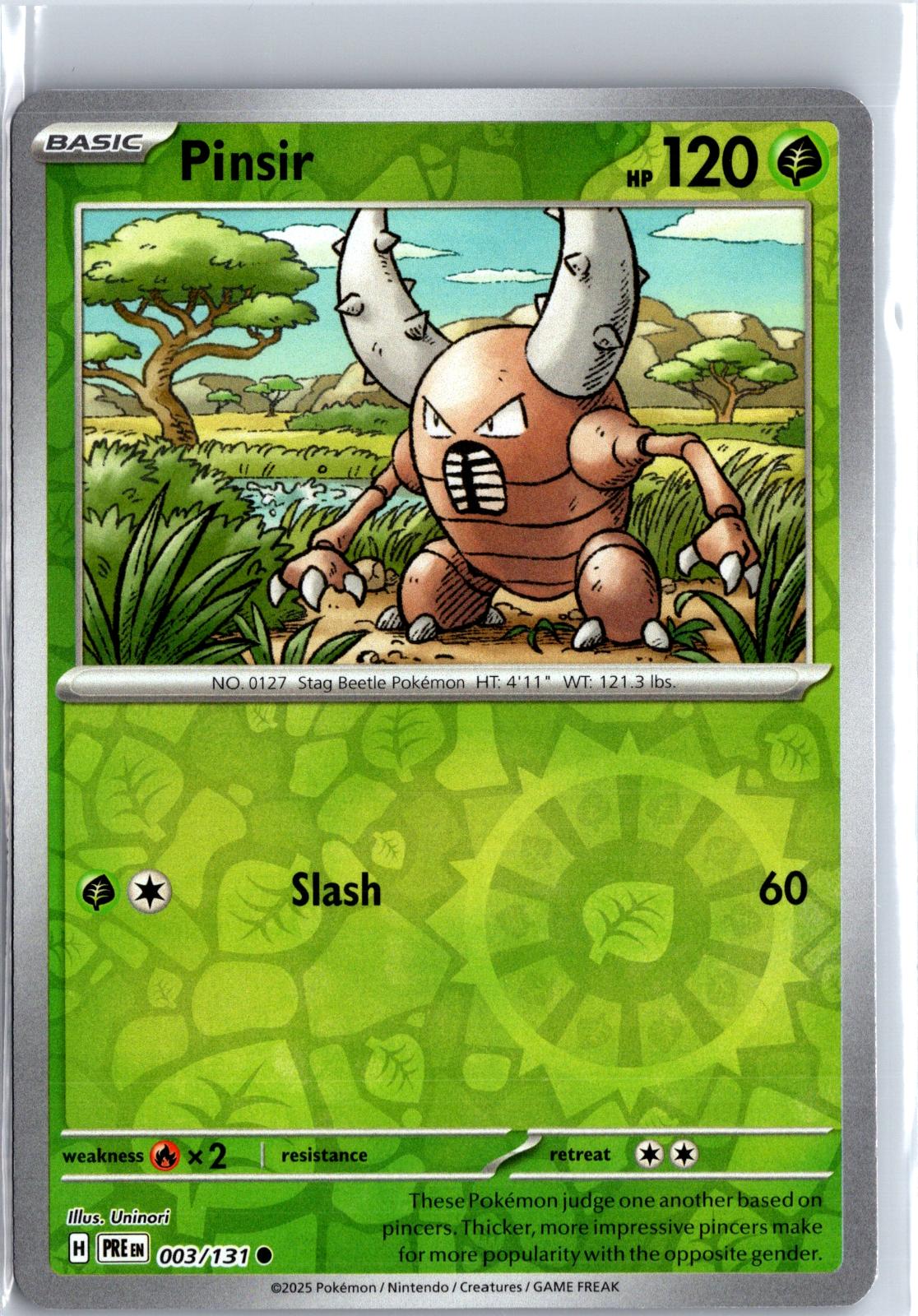 Pinsir - 003/131 - Reverse Holo - PRISMATIC EVOLUTIONS - Pokemon - | AA116-13