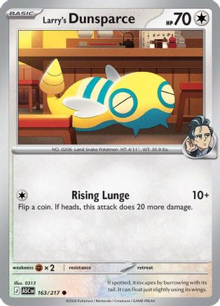Larry's Dunsparce - 163/217 - - ASCENDED HEROES - Pokemon - Common | AA11-64