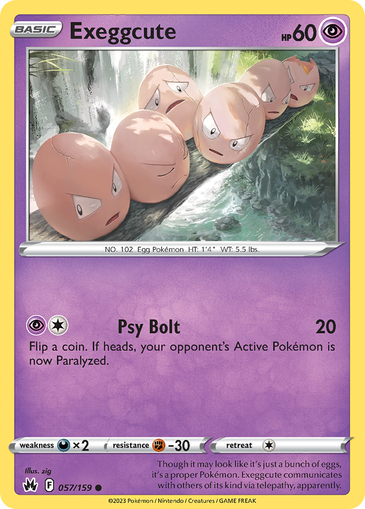 Exeggcute - 057/159 - - CROWN ZENITH - Pokemon - Common | AA100-1
