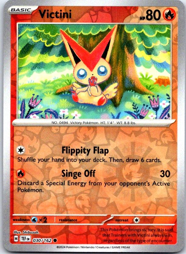 Victini - 030/162 - Reverse Holo - TEMPORAL FORCES - Pokemon - Common | AC15-15