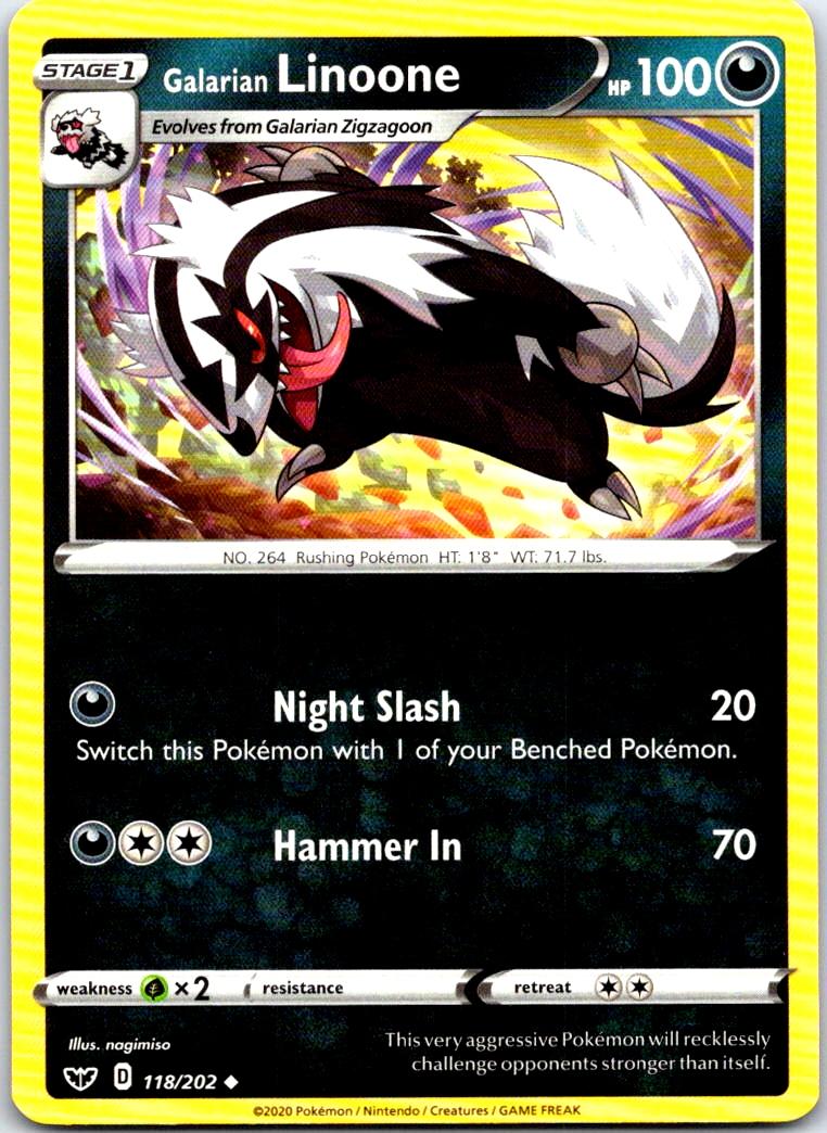 Galarian Linoone - 118/202 - - SWORD & SHIELD - Pokemon - Uncommon | AB76-49