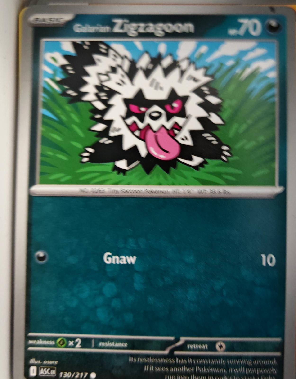Galarian Zigzagoon - 130/217 - - ASCENDED HEROES - Pokemon - Common | AA20-81