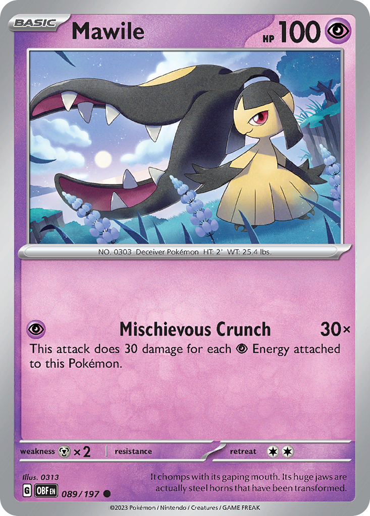 Mawile - 089/197 - Reverse Holo - OBSIDIAN FLAMES - Pokemon - Common | AA04-28