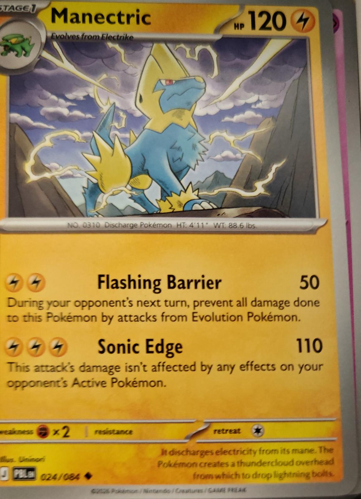 Manectric - 024/084 - - PITCH BLACK - Pokemon - Uncommon | AA16-100