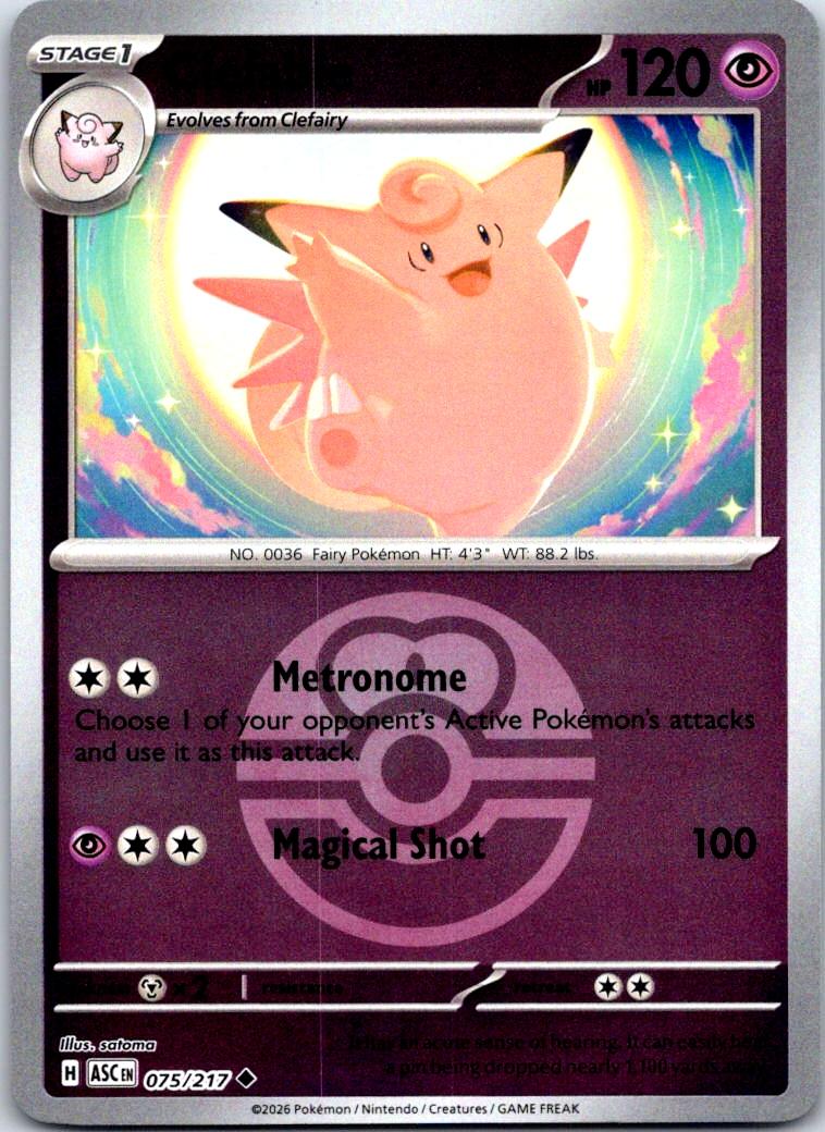 Clefable (Love Ball) - 075/217 - Reverse Holo - ASCENDED HEROES - Pokemon - | AB02-45