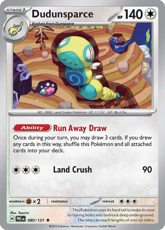 Dudunsparce - 080/131 - Holo - PRISMATIC EVOLUTIONS - Pokemon - Rare | AA30-8