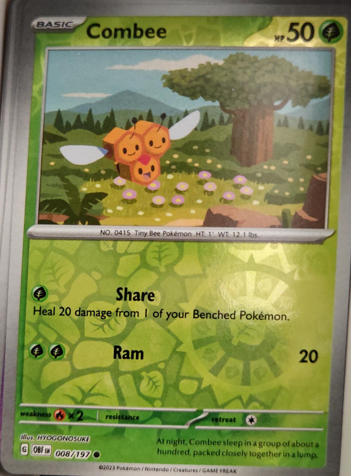 Combee - 008/197 - Reverse Holo - OBSIDIAN FLAMES - Pokemon - Common | AA04-29