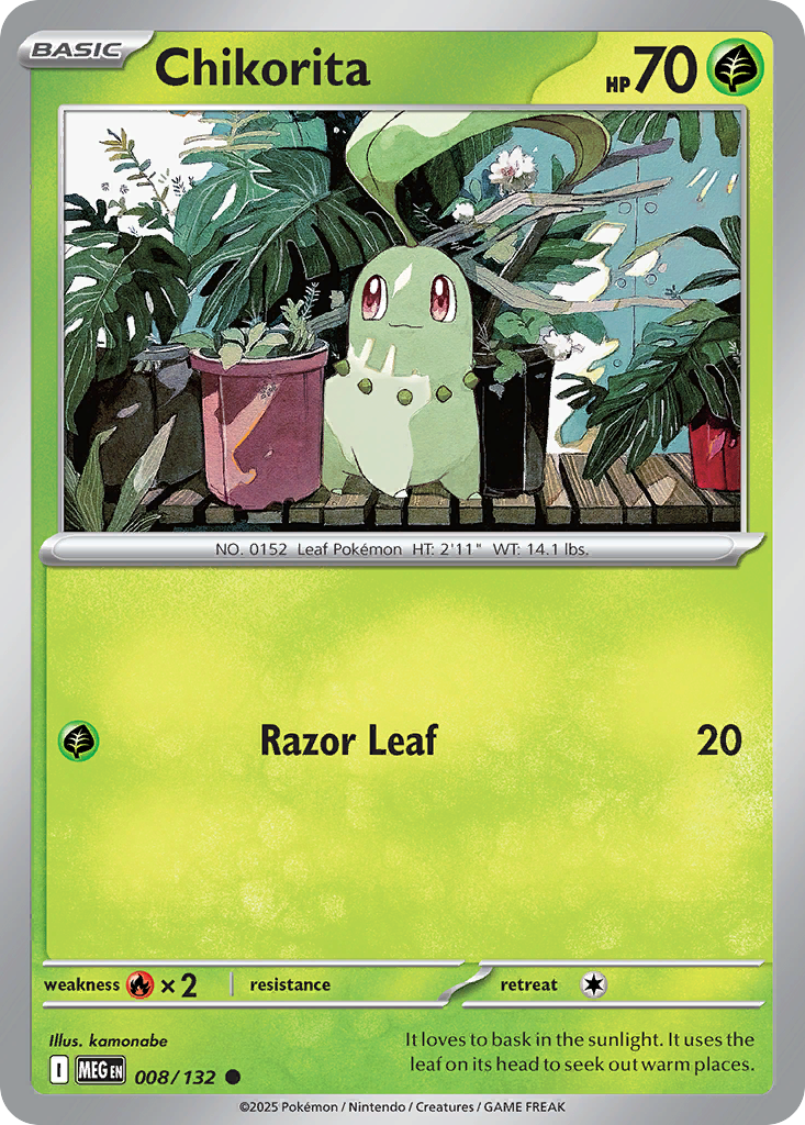 Chikorita - 008/132 - - MEGA EVOLUTION - Pokemon - Common | AA02-54