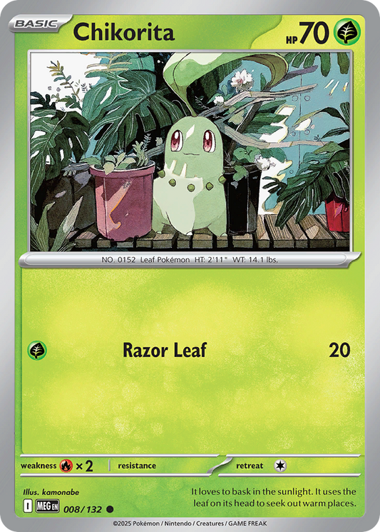 Chikorita - 008/132 - - MEGA EVOLUTION - Pokemon - Common | AA02-54