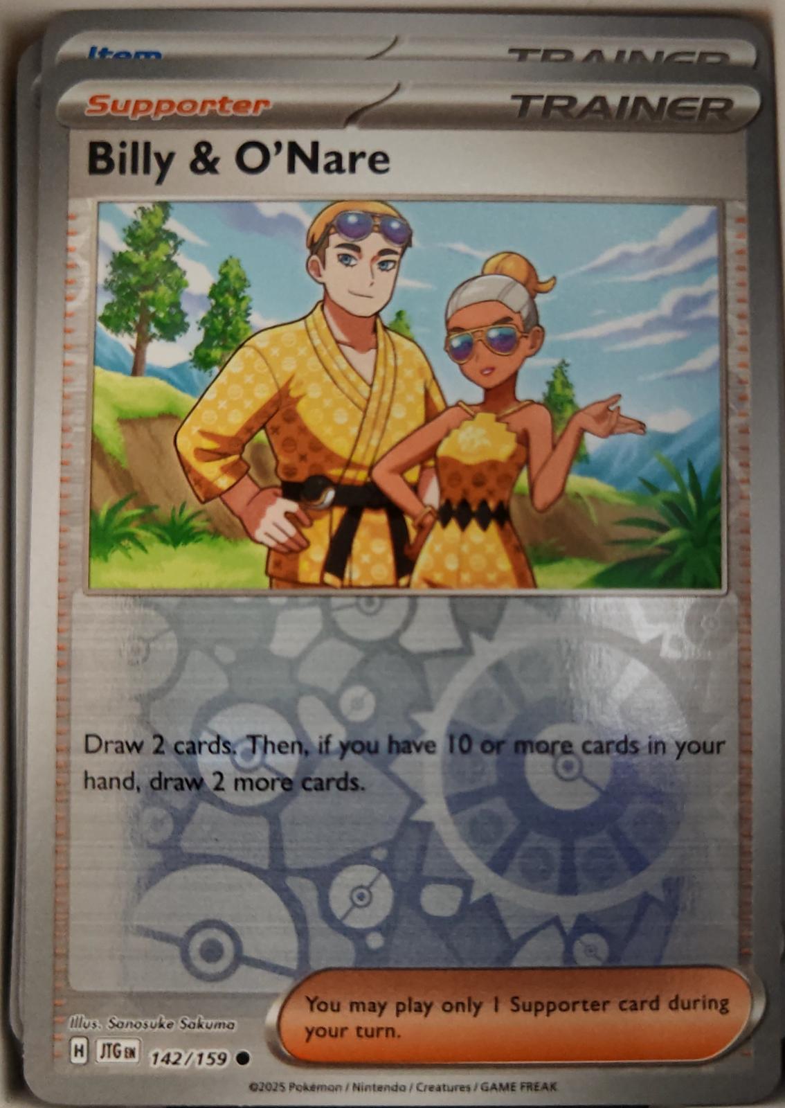 Billy & O'Nare - 142/159 - Reverse Holo - JOURNEY TOGETHER - Pokemon - | AA20-56