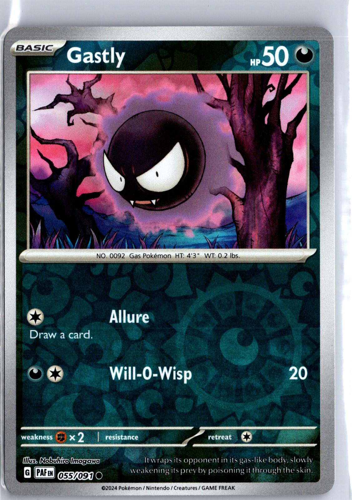 Gastly - 055/091 - Reverse Holo - PALDEAN FATES - Pokemon - Common | AA130-46