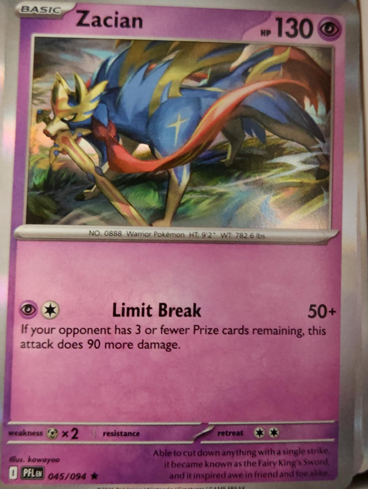Zacian - 045/094 - Holo - PHANTASMAL FLAMES - Pokemon - Rare | AA38-72