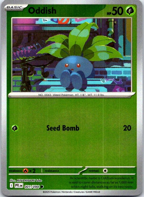 Oddish - 001/094 - Reverse Holo - PHANTASMAL FLAMES - Pokemon - Common | AC28-49