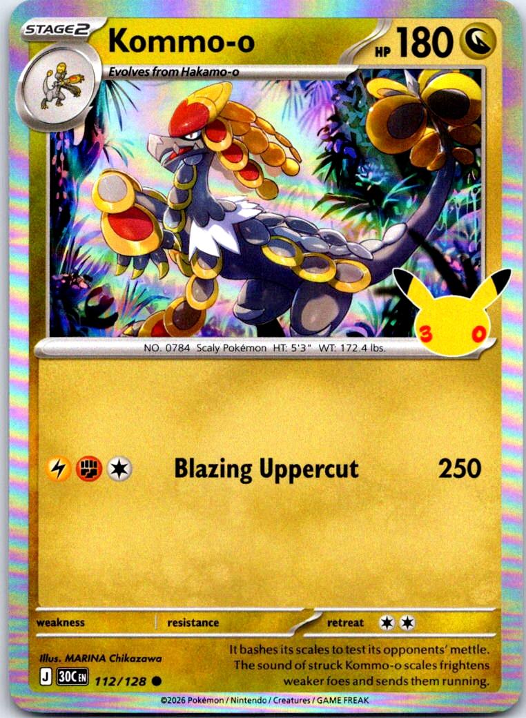 Kommo-o - 112/128 - Holo - ME: 30TH CELEBRATION - Pokemon - | AB32-22