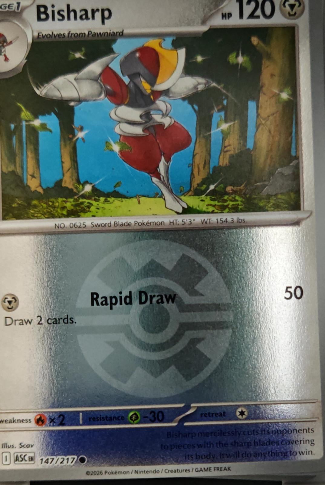 Bisharp (Quick Ball) - 147/217 - Reverse Holo - ASCENDED HEROES - Pokemon - | AA31-13