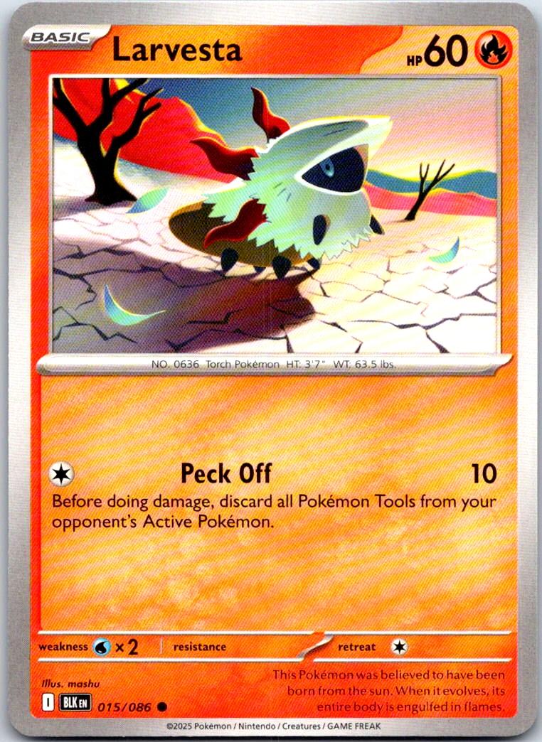 Larvesta - 015/086 - - BLACK BOLT - Pokemon - Common | AA108-22