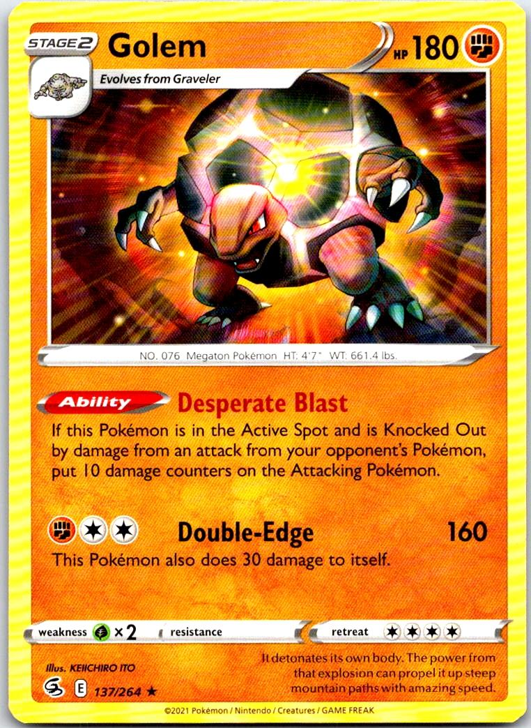 Golem - 137/264 - - FUSION STRIKE - Pokemon - Rare | AB40-10