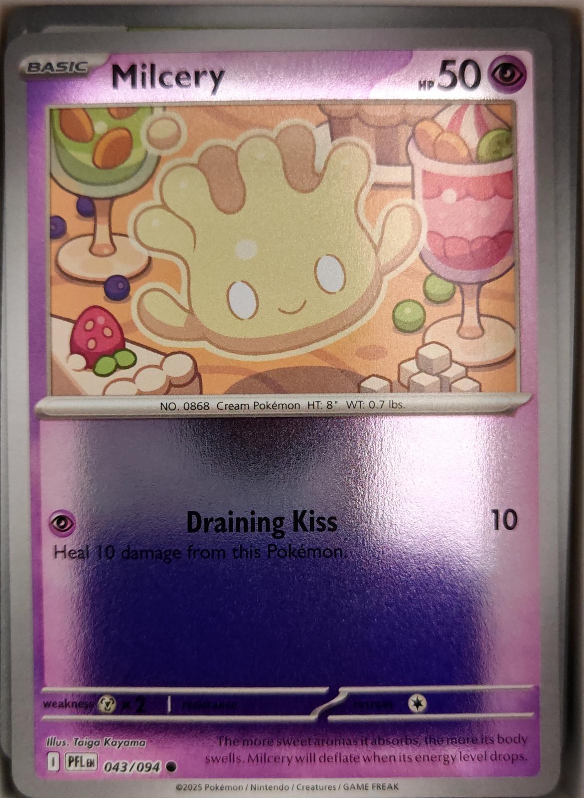 Milcery - 043/094 - Reverse Holo - PHANTASMAL FLAMES - Pokemon - | AA04-36
