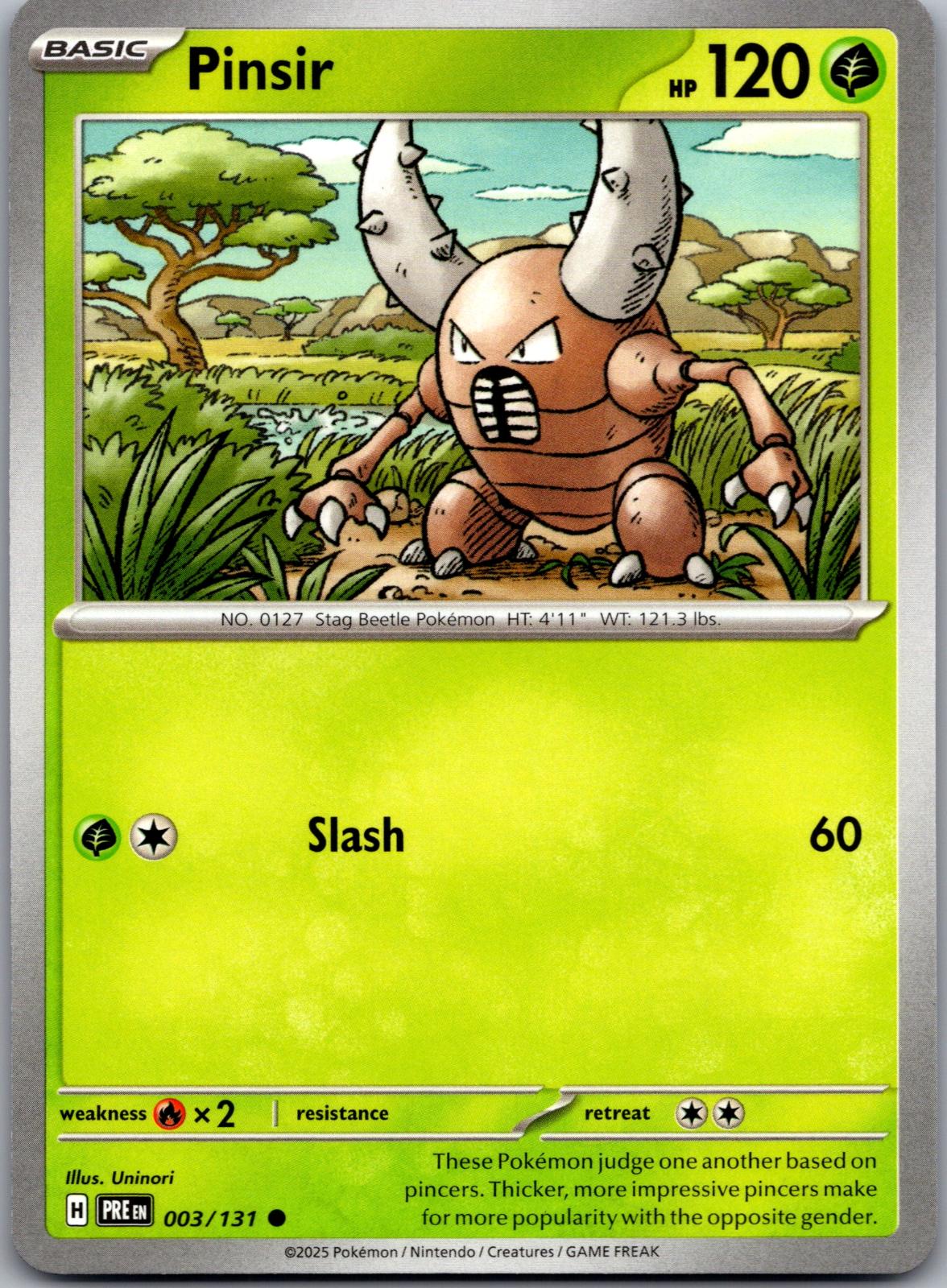 Pinsir - 003/131 - - PRISMATIC EVOLUTIONS - Pokemon - Common | AA83-50