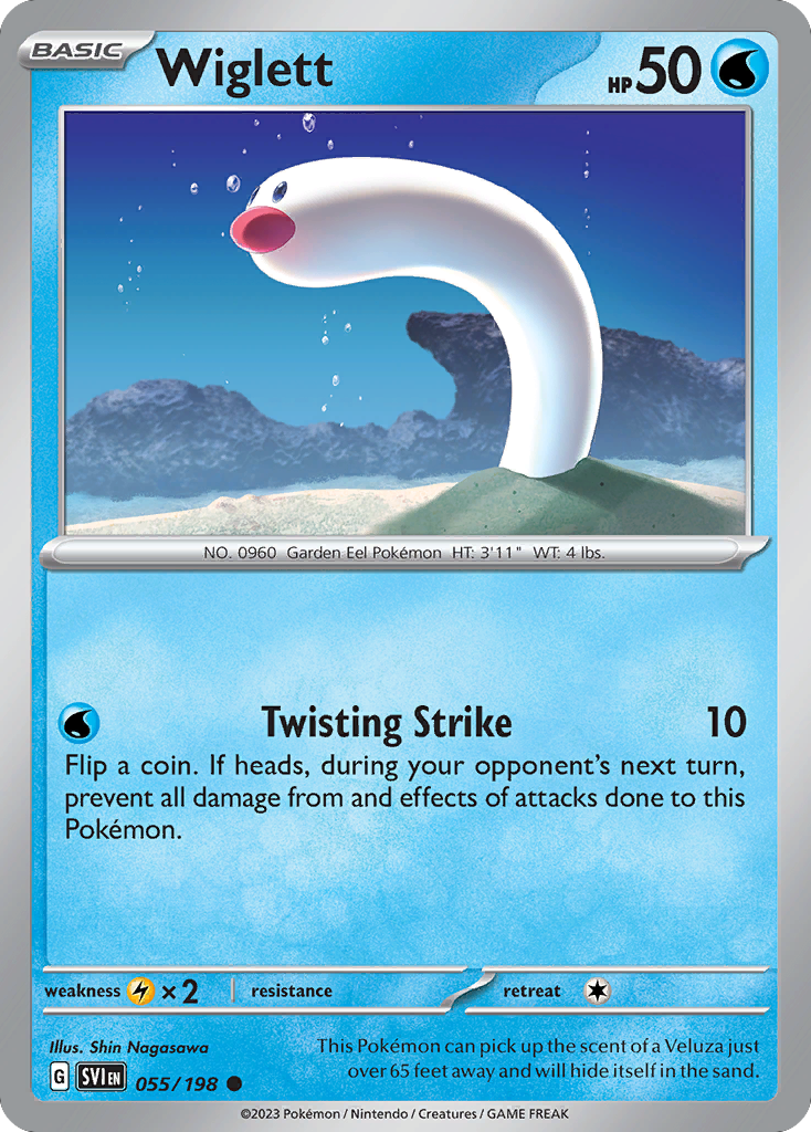 Wiglett - 055/198 - Reverse Holo - SCARLET & VIOLET - Pokemon - Common | AA49-42