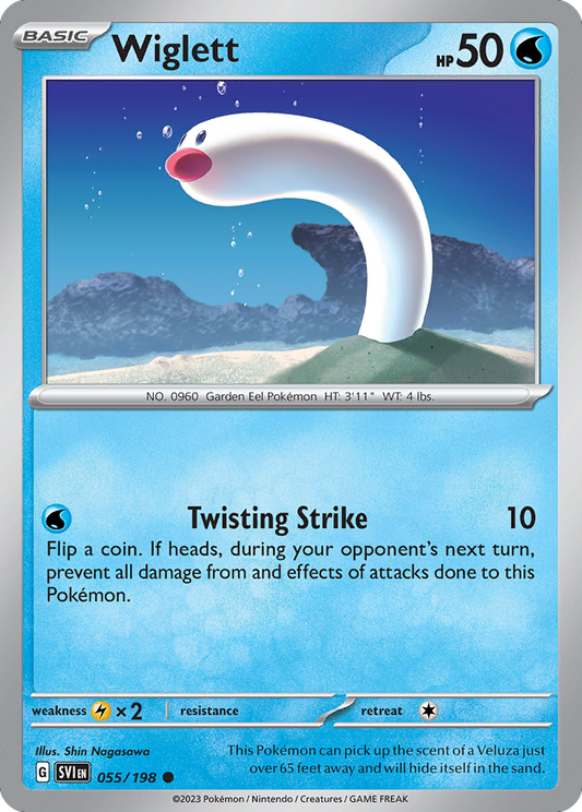 Wiglett - 055/198 - Reverse Holo - SCARLET & VIOLET - Pokemon - Common | AA49-42