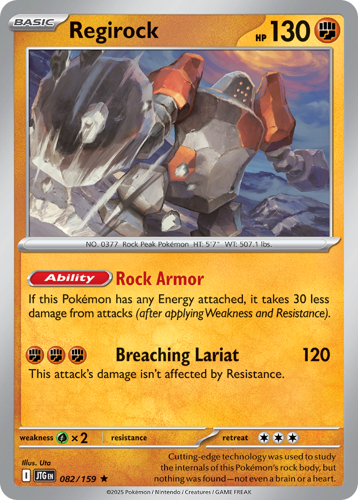 Regirock - 082/159 - Reverse Holo - JOURNEY TOGETHER - Pokemon - Rare | AA72-42