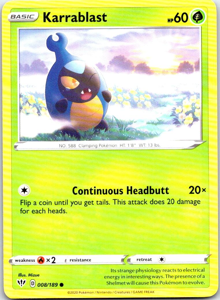 Karrablast - 008/189 - - DARKNESS ABLAZE - Pokemon - Common | AB77-47