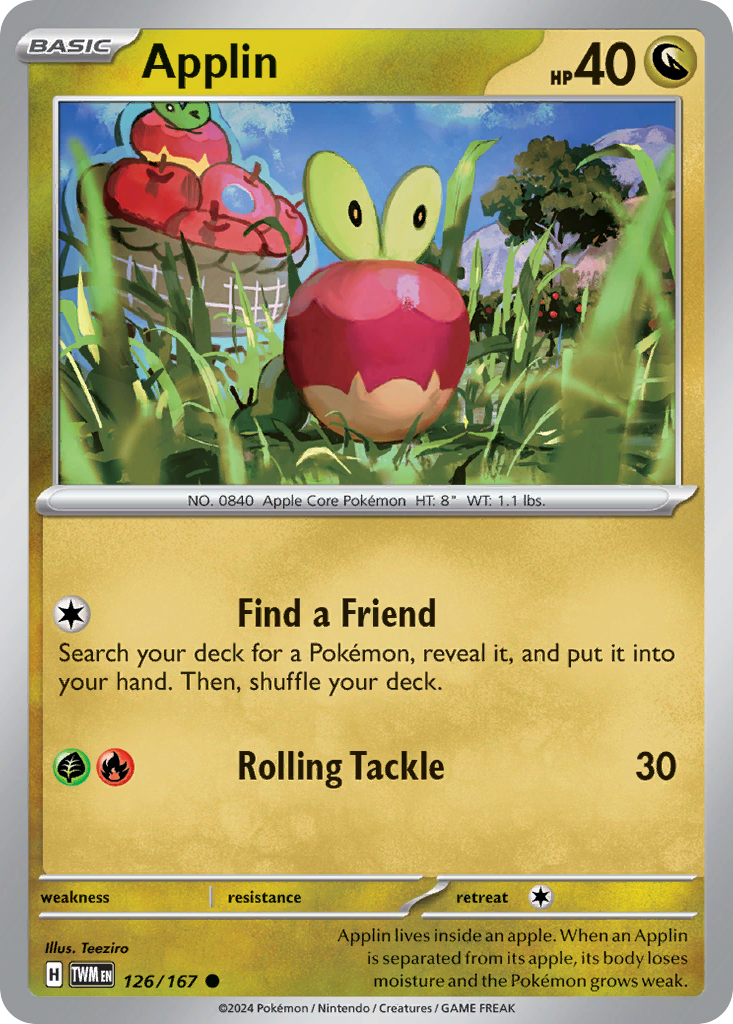 Applin - 126/167 - - TWILIGHT MASQUERADE - Pokemon - Common | AA76-7