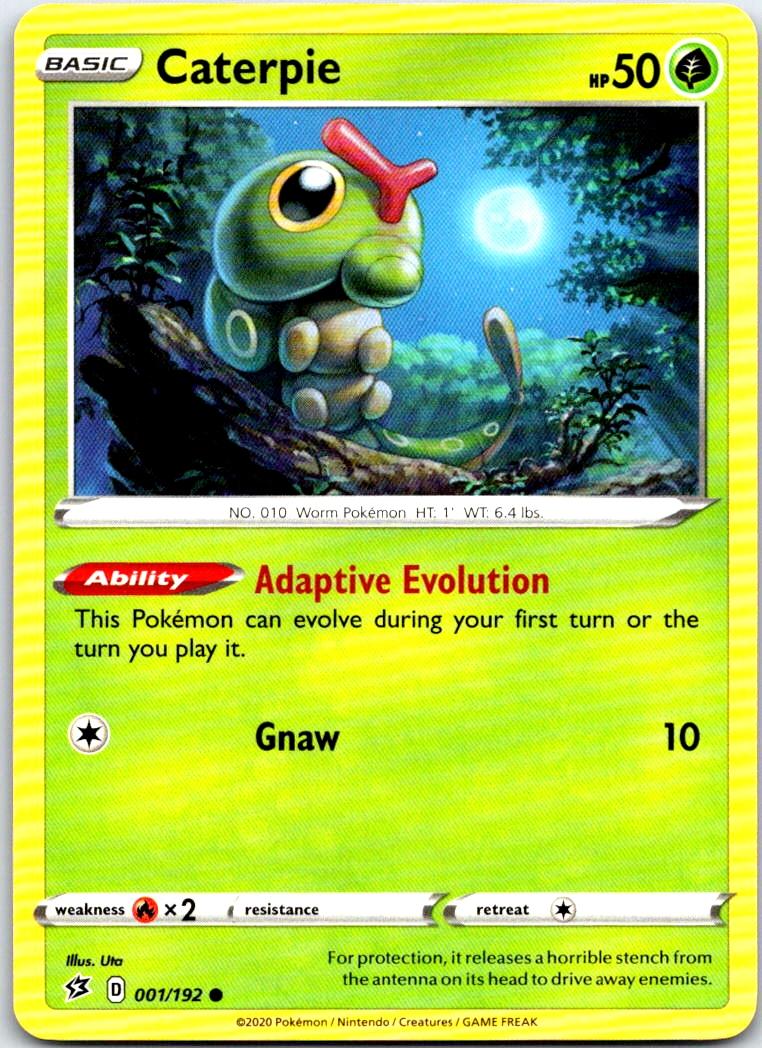Caterpie - 001/192 - - REBEL CLASH - Pokemon - Common | AB73-25