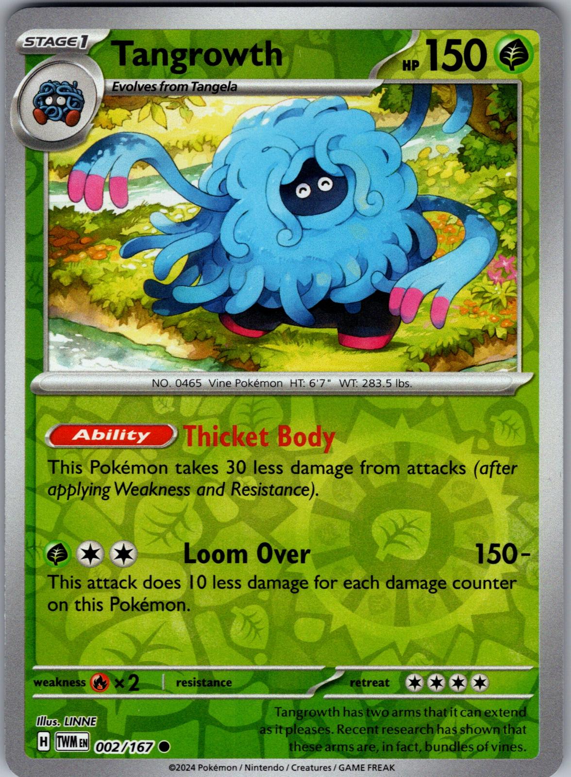 Tangrowth - 002/167 - Reverse Holo - TWILIGHT MASQUERADE - Pokemon - | AA82-22