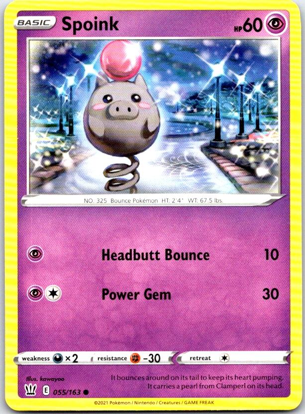 Spoink - 055/163 - - BATTLE STYLES - Pokemon - Common | AC18-20