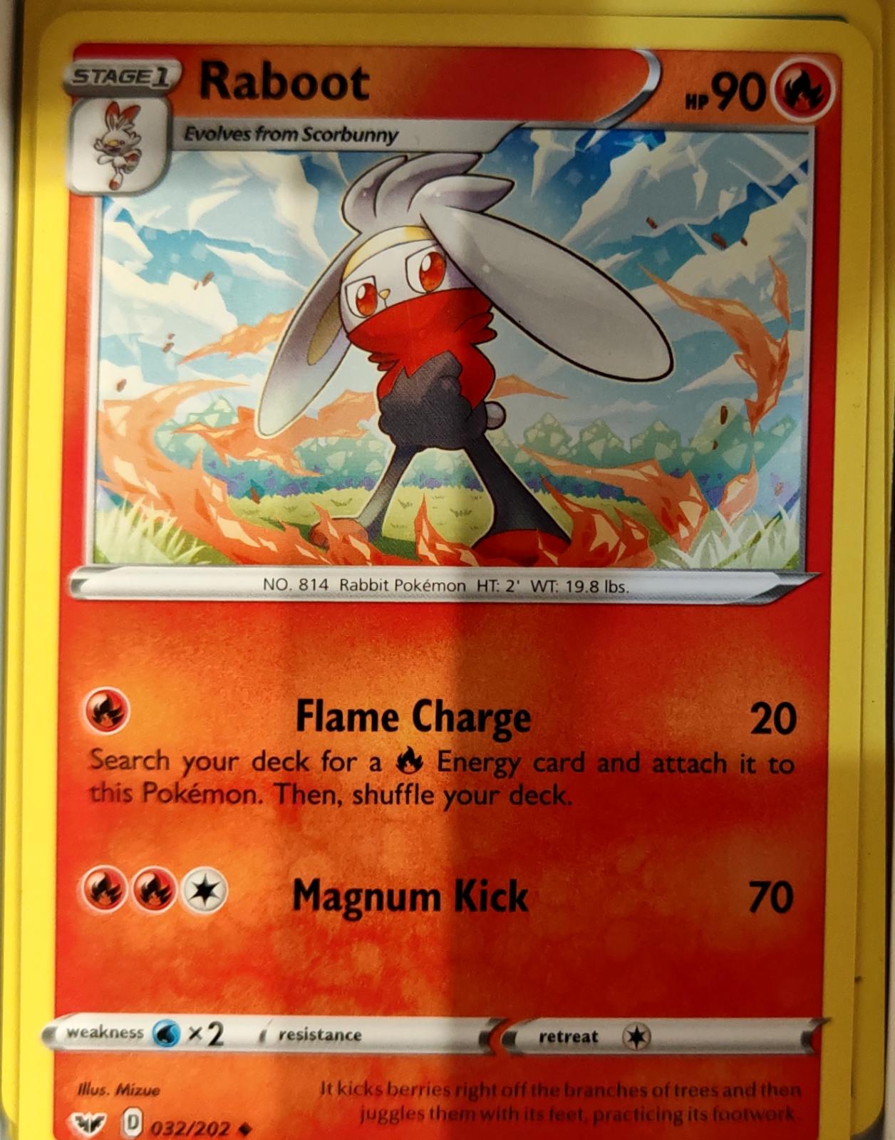 Raboot - 032/202 - - SWORD & SHIELD - Pokemon - Uncommon | AA66-11