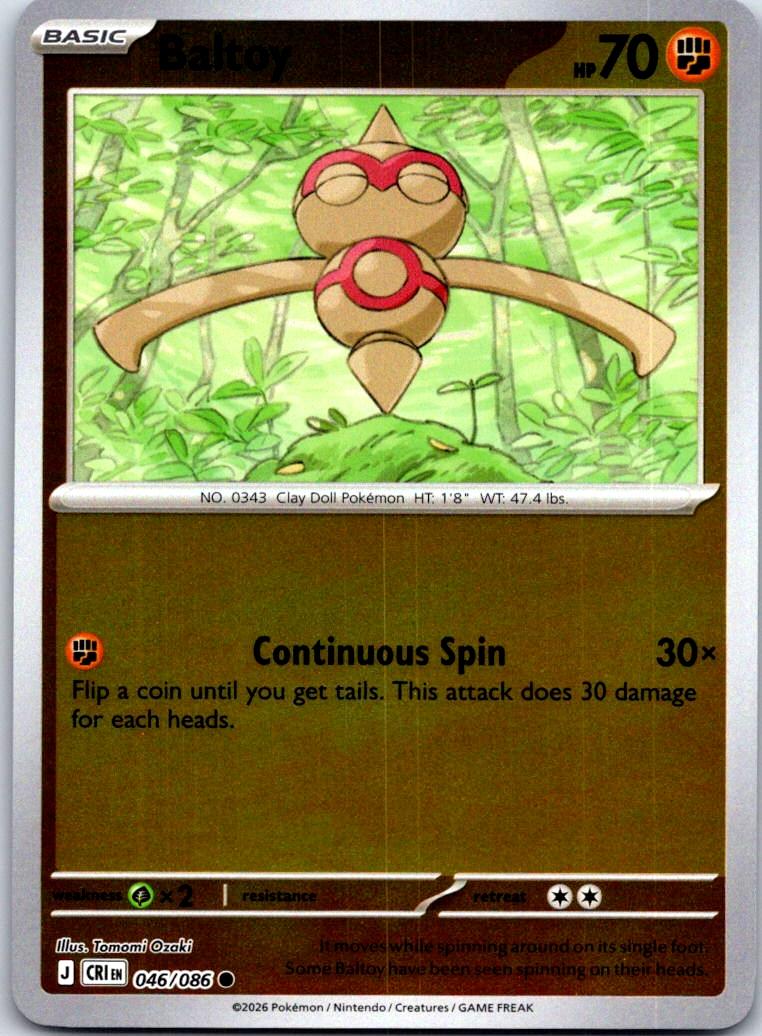 Baltoy - 046/086 - Reverse Holo - CHAOS RISING - Pokemon - Common | AA128-9