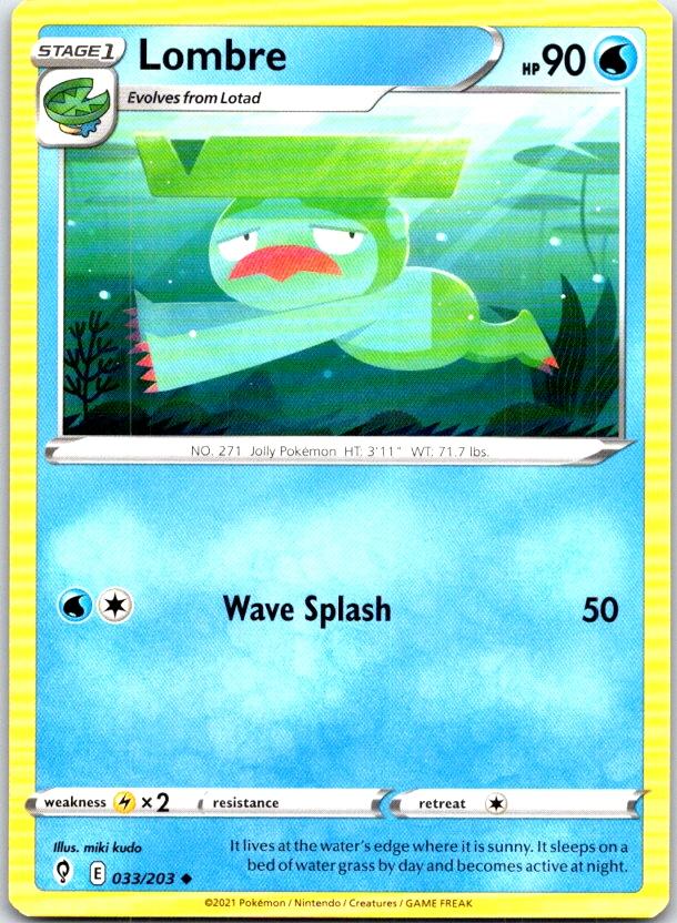 Lombre - 033/203 - - EVOLVING SKIES - Pokemon - Uncommon | AC05-20