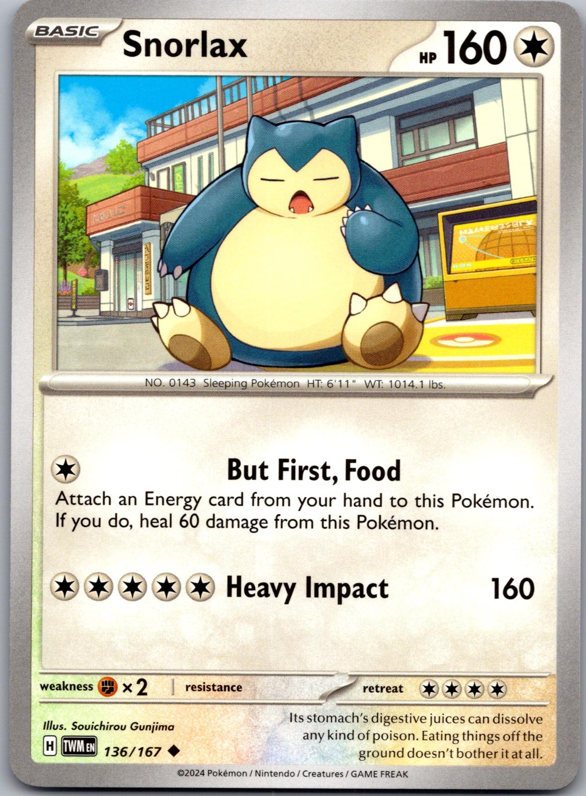 Snorlax - 136/167 - - TWILIGHT MASQUERADE - Pokemon - Uncommon | AA87-18
