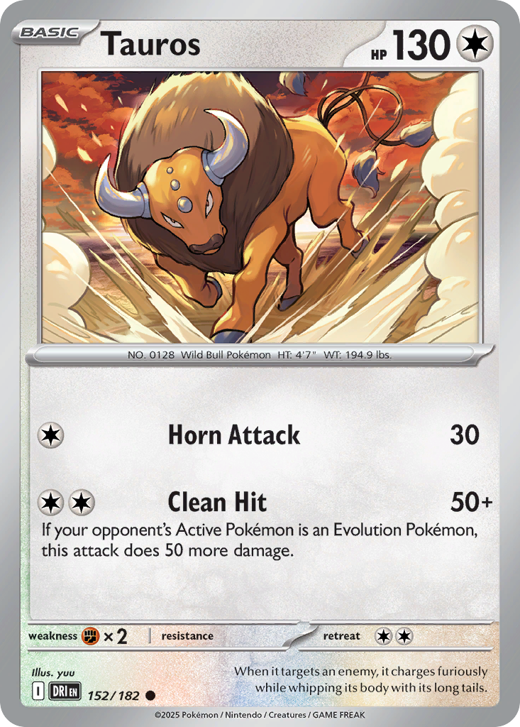 Tauros - 152/182 - Reverse Holo - DESTINED RIVALS - Pokemon - Common | AA19-21