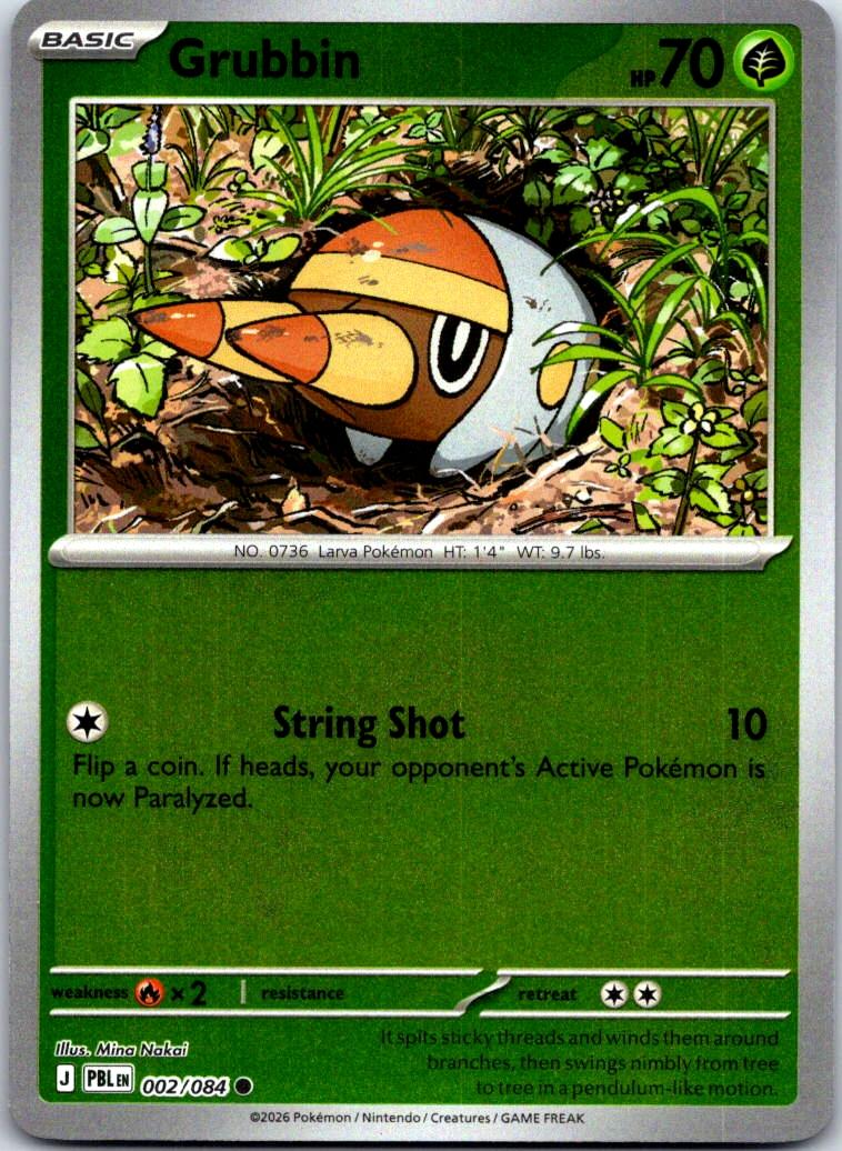 Grubbin - 002/084 - - PITCH BLACK - Pokemon - Common | AA127-18