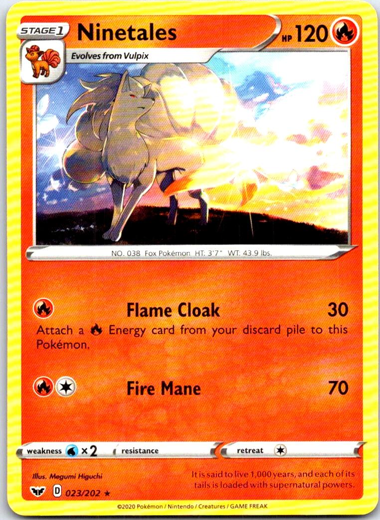 Ninetales - 023/202 - - SWORD & SHIELD - Pokemon - Rare | AB61-12