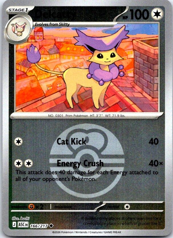 Delcatty (Love Ball) - 166/217 - Reverse Holo - ASCENDED HEROES - Pokemon - | AC27-2