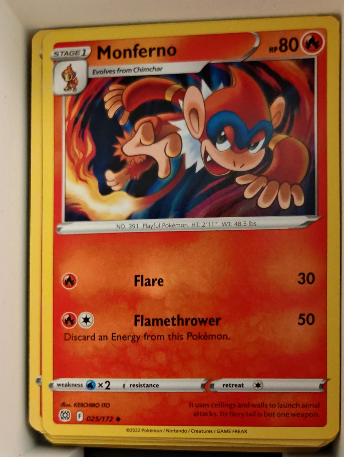Monferno - 025/172 - - BRILLIANT STARS - Pokemon - Uncommon | AA21-38
