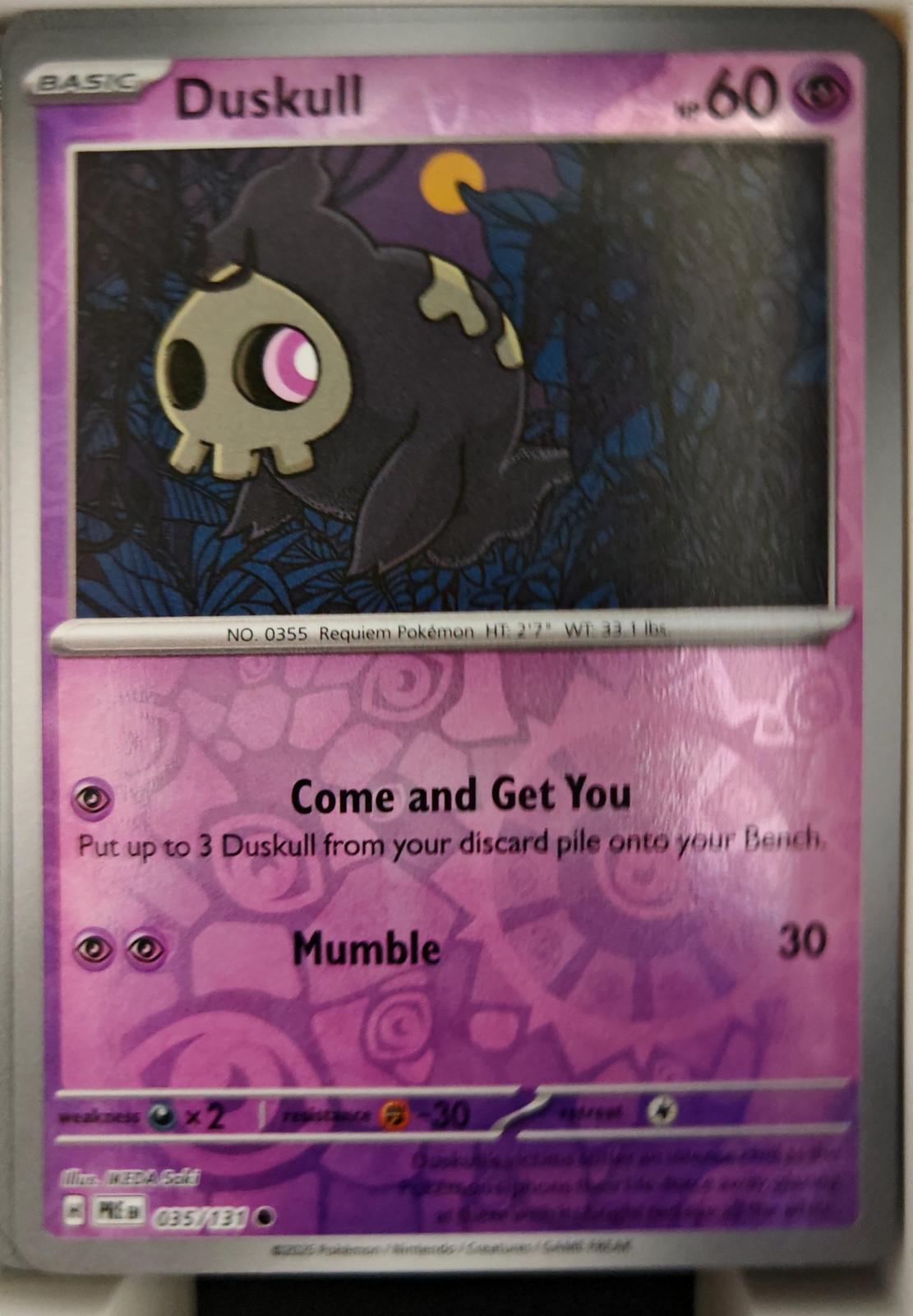 Duskull - 035/131 - Reverse Holo - PRISMATIC EVOLUTIONS - Pokemon - | AA26-93