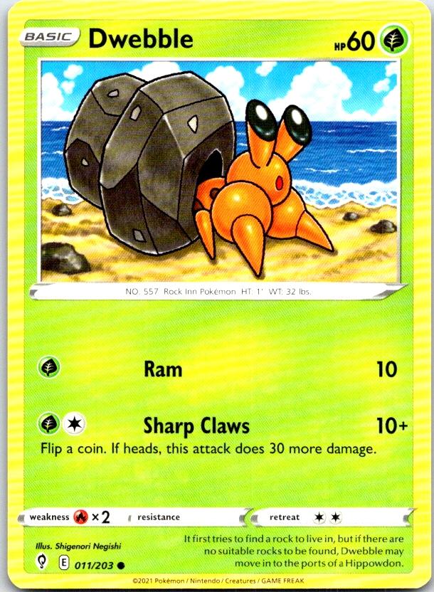 Dwebble - 011/203 - - EVOLVING SKIES - Pokemon - Common | AC05-31