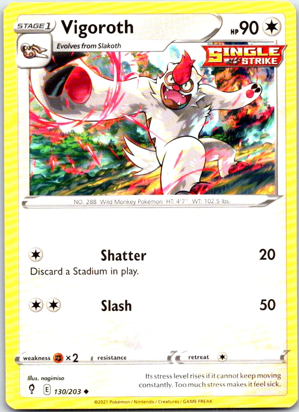 Vigoroth - 130/203 - - EVOLVING SKIES - Pokemon - Uncommon | AB98-23