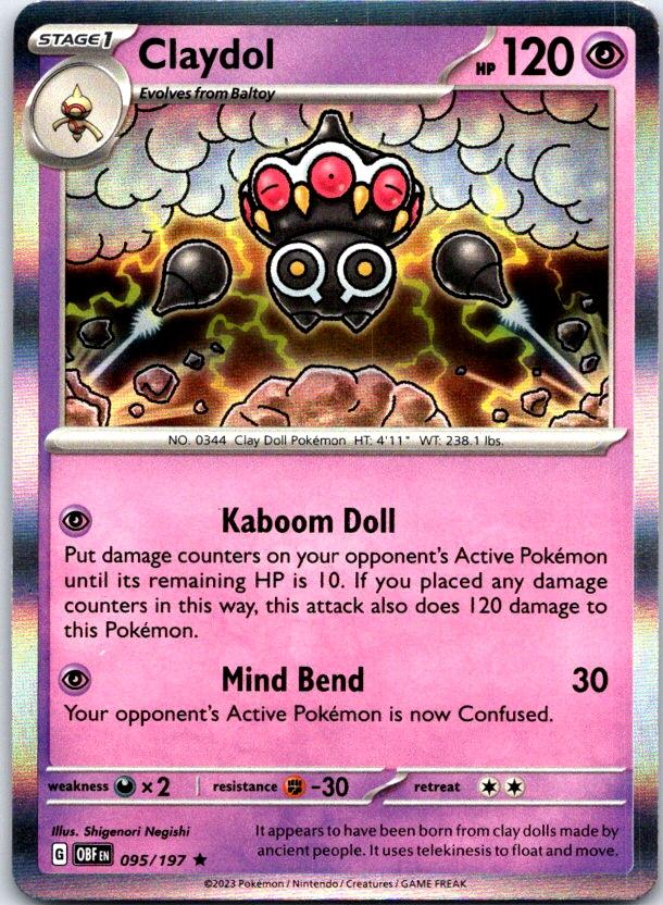 Claydol - 095/197 - Holo - OBSIDIAN FLAMES - Pokemon - Rare | AC29-25