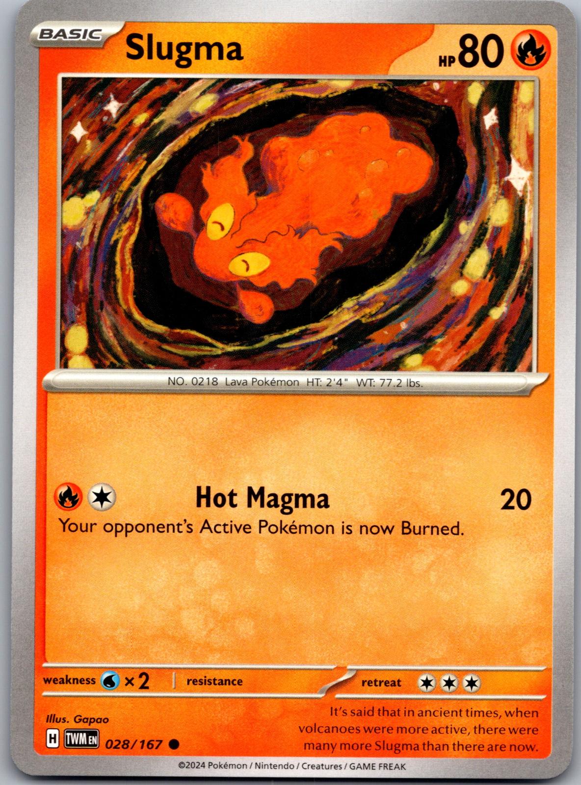Slugma - 028/167 - - TWILIGHT MASQUERADE - Pokemon - Common | AA87-49
