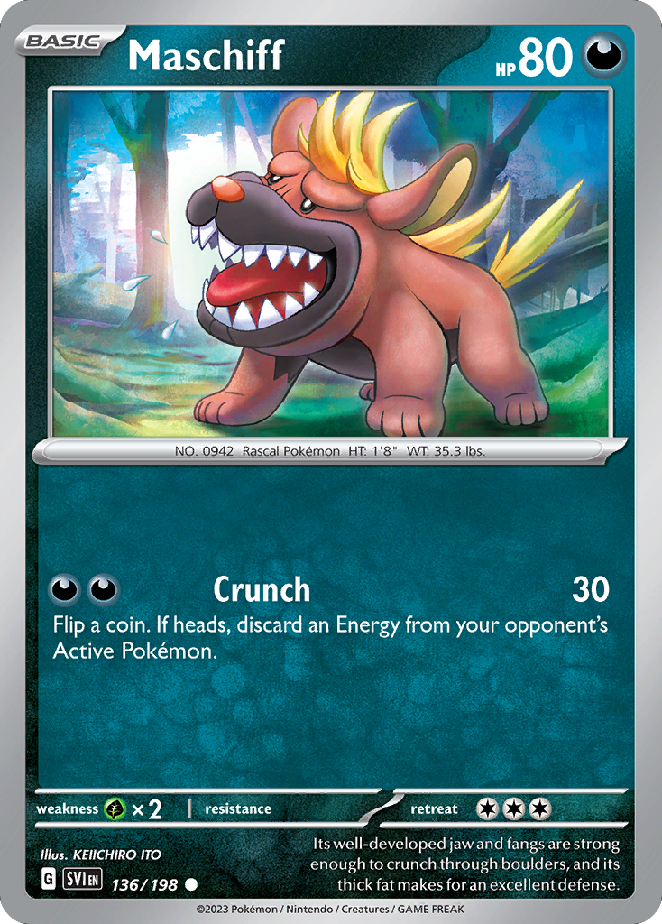 Maschiff - 136/198 - - SCARLET & VIOLET - Pokemon - Common | AA48-35