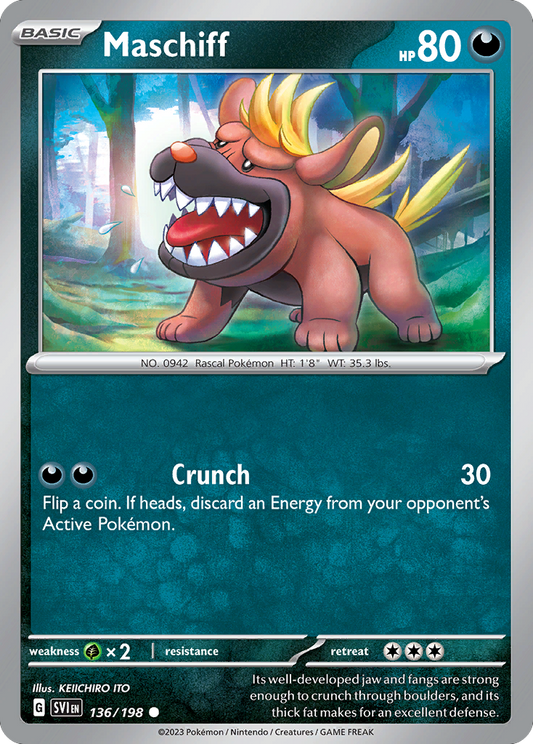 Maschiff - 136/198 - - SCARLET & VIOLET - Pokemon - Common | AA48-35